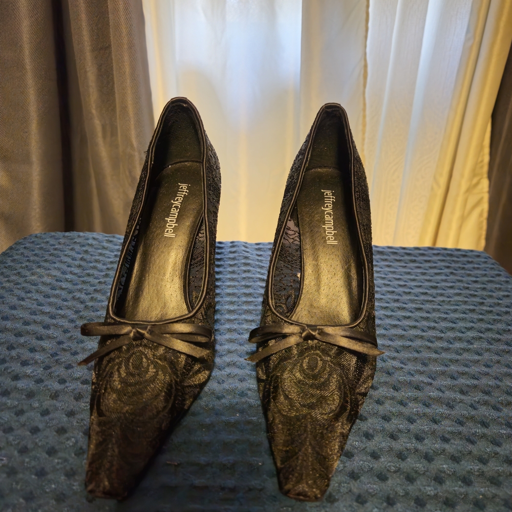 Jeffrey Campbell Black Lace Heels